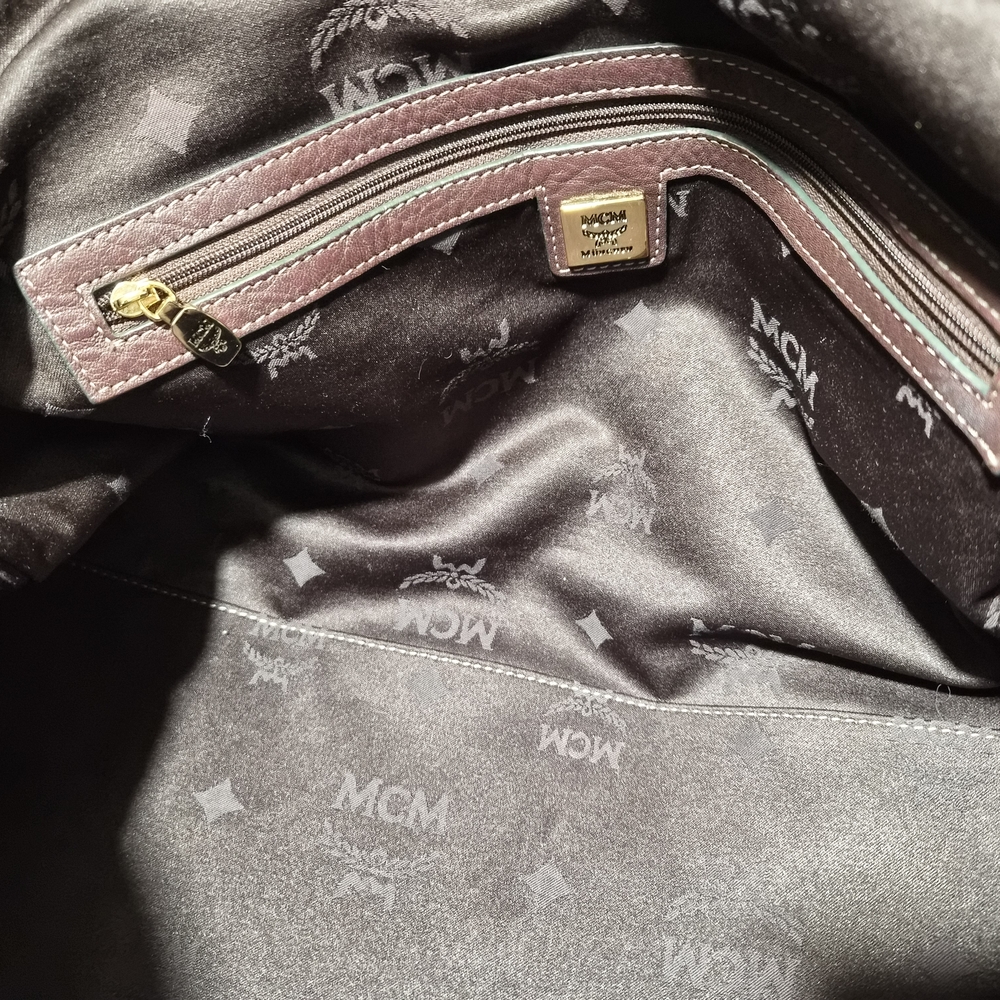 MCM Brown Leather Tote Bag with Gold Hardware - Picture 13 of 16
